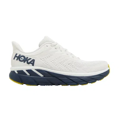 Pre-owned Hoka Wmns Clifton 7 'blanc De Blanc Black Iris' In White