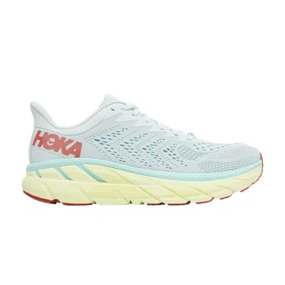 Pre-owned Hoka Wmns Clifton 7 'morning Mist Hot Coral' In Blue