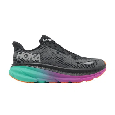 Pre-owned Hoka Wmns Clifton 9 Gore-tex 'black Electric Aqua' | Women's Size 10.5