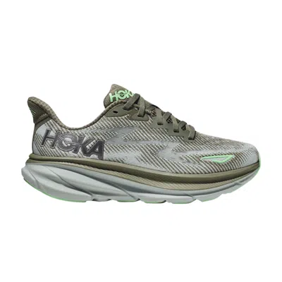 Pre-owned Hoka Wmns Clifton 9 'olive Haze Mercury' In Green