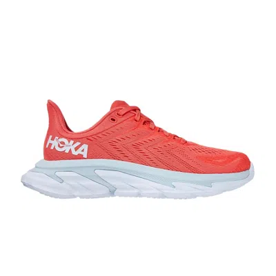 Pre-owned Hoka Wmns Clifton Edge 'hot Coral' In Pink