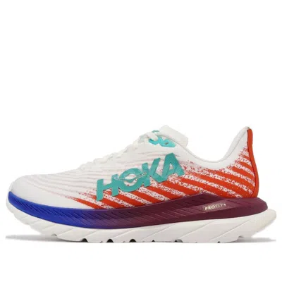 Hoka (wmns)  One One Mach 5 Wide 'white Fire Red' In Animal Print