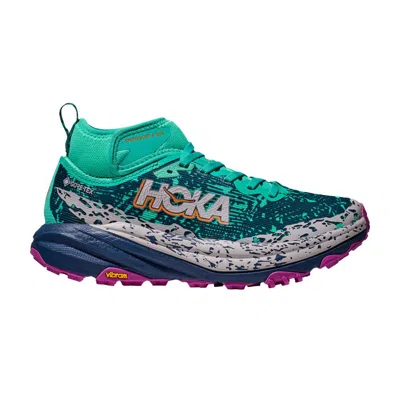 Pre-owned Hoka Wmns Speedgoat 6 Mid Gore-tex 'electric Aqua Midnight' | Green | Women's Size 11