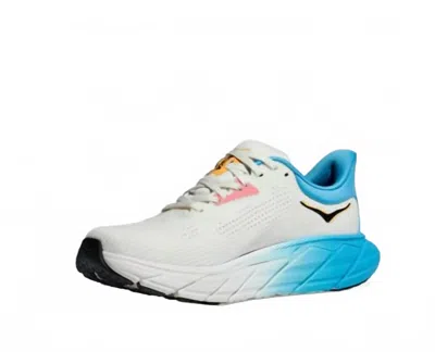 Hoka Women's Arahi 7 Running Shoes In Blanc De Blanc/swim Day In Multi