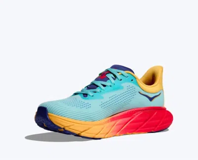 Hoka Women's Arahi 7 Running Shoes In Cloudless/poppy In Multi