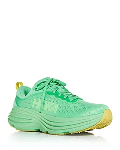 Hoka Bondi 8 Running Shoe In Lime Glow/lemonade