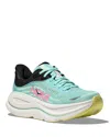 Hoka Womens Blue Spark F Bondi 9 Mesh-knit Trainers In Blue Spark/mint Fluorite