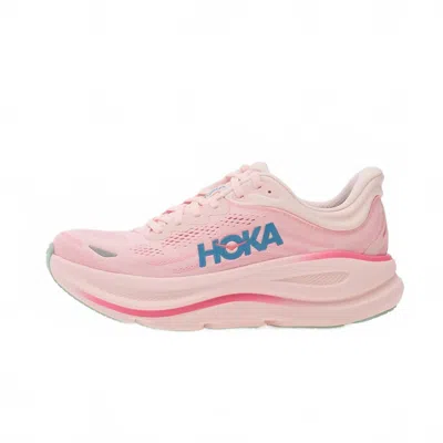 Hoka Women's Bondi 9 Shoe In Rose Tea/petal In Animal Print