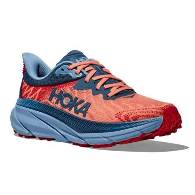 Hoka Women's Challenger Atr 7 Running Shoes In Papaya/real Teal In Multi