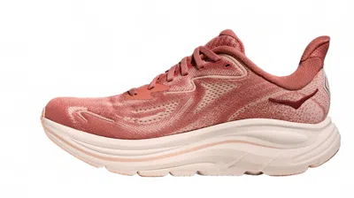 Hoka Clifton 10 Rubber-trimmed Jacquard-mesh Sneakers In Pink