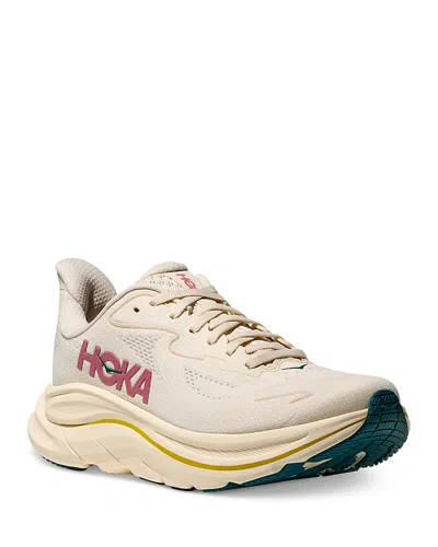 Hoka Clifton 10 Rubber-trimmed Jacquard-mesh Sneakers In Neutral