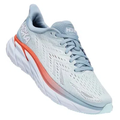 Hoka Women's Clifton 8 Sneaker In Blue Fog/plein Air
