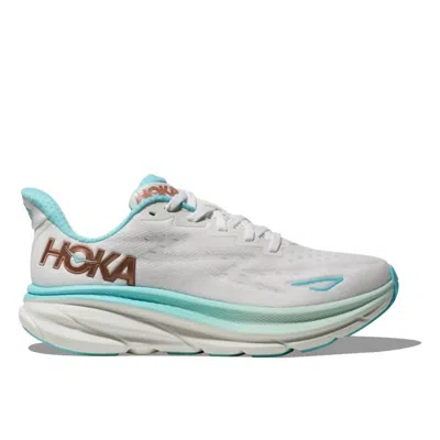 HOKA WOMEN'S CLIFTON 9 RUNNING SHOES IN FROST/ROSE GOLD