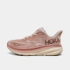Hoka Pink Clifton 9 Sneakers In Sandstone/cream