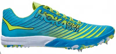 Hoka Women's Evo Xc Spike Track Shoes In Cyan/citrus In Blue
