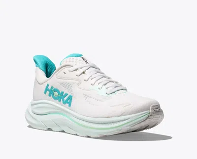 HOKA WOMEN'S HOKA ONE ONE CLIFTON 10 1162031-WTCL SNEAKERS WHITE BLUE RUNNING SHOES