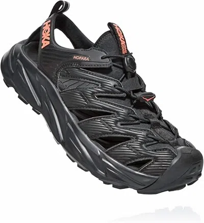 Hoka Women's Hopara Trail Sport Sandals In Black / Fusion Coral