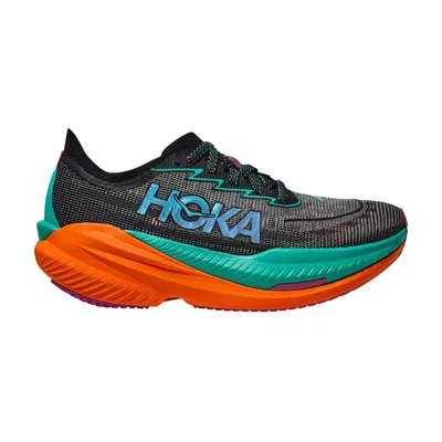 Hoka Women's Mach X 2 Performance Running Shoes In Black/electric Aqua In Multi