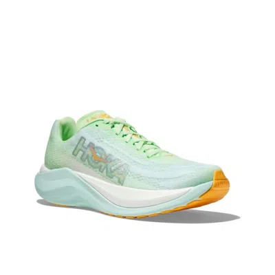 Hoka Women's Mach X Running Sneakers In Lime Glow/sunlit Ocean