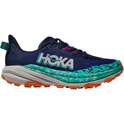Hoka Women's Speedgoat 6 Varsity Sneakers In Navy/meteor Synthetic In Multi