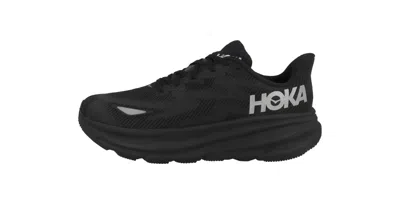 HOKA WOMENS CLIFTON 9 GTX RUNNING SHOES - BLACK