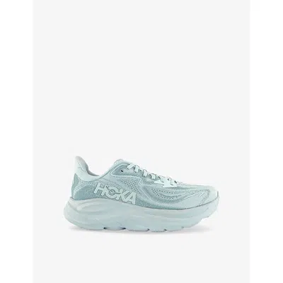 Hoka Womens Droplet Druzy F Clifton 10 Knitted Low-top Trainers Eur 40.5 / 7.5 Uk
