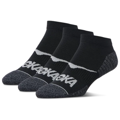 Hoka Womens  No-show Run Sock 3 Pack In Black/black/black