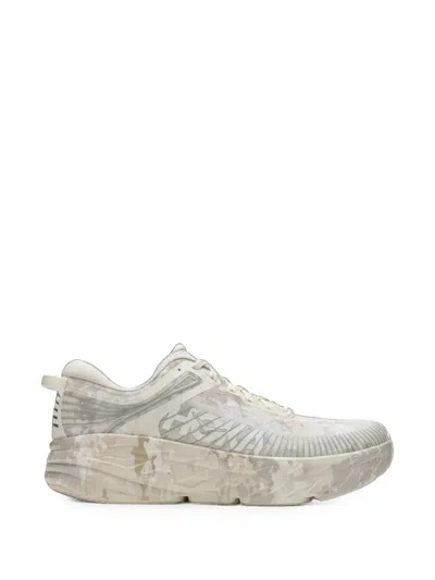 Hoka Beams Bondi 7 Tpu-trimmed Mesh Sneakers In White