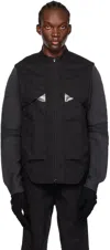 Hokita Black Paneled Vest In Black