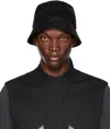 Hokita Black Velcro Bucket Hat In Black/grey
