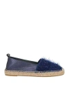 Hola Guapa Woman Espadrilles Midnight Blue Size 7 Leather, Textile Fibers