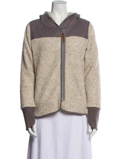 Pre-owned Holden Colorblock Pattern Faux Fur Jacket In Neutral