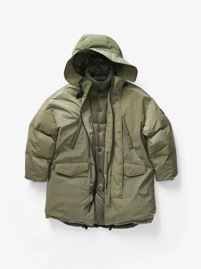 Holden M Long Down Puffer - Stone Green In Multi