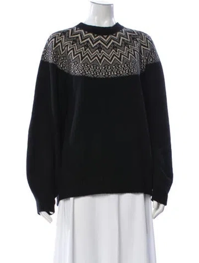 Pre-owned Holden Printed Mock Neck Sweater In Black
