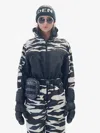 Holden Powder Suit In Zebra In Blue