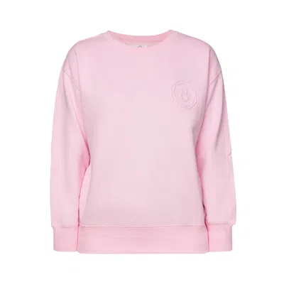 Holdereight Yoga Women's Pink / Purple Sweat Top -organic Cotton- Eclipsed Moon
