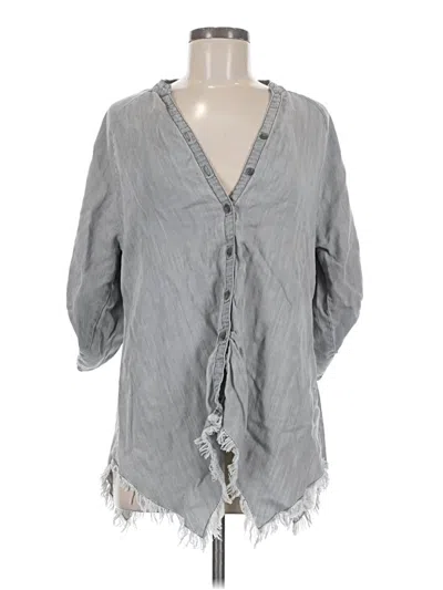 Pre-owned Holding Horses 3/4 Sleeve Blouse In Gray