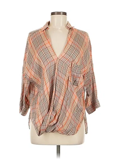 Pre-owned Holding Horses 3/4 Sleeve Blouse In Orange