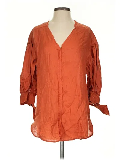 Pre-owned Holding Horses 3/4 Sleeve Blouse In Orange