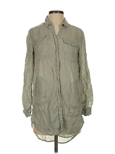 Pre-owned Holding Horses 3/4 Sleeve Button Down Shirt In Gray