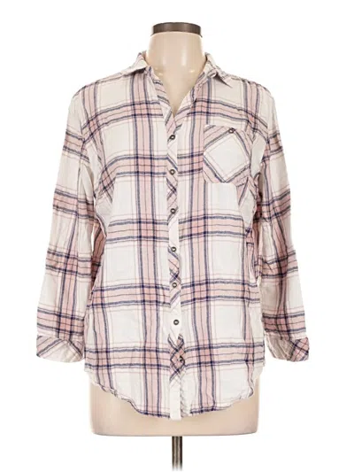 Pre-owned Holding Horses 3/4 Sleeve Button Down Shirt In Ivory
