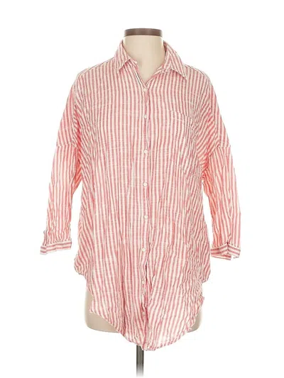 Pre-owned Holding Horses 3/4 Sleeve Button Down Shirt In Red