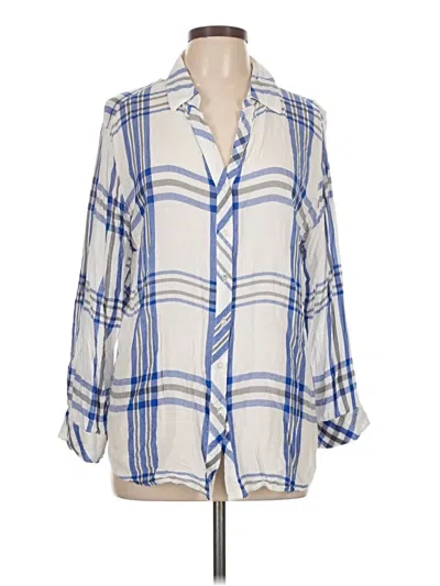 Pre-owned Holding Horses 3/4 Sleeve Button Down Shirt In White