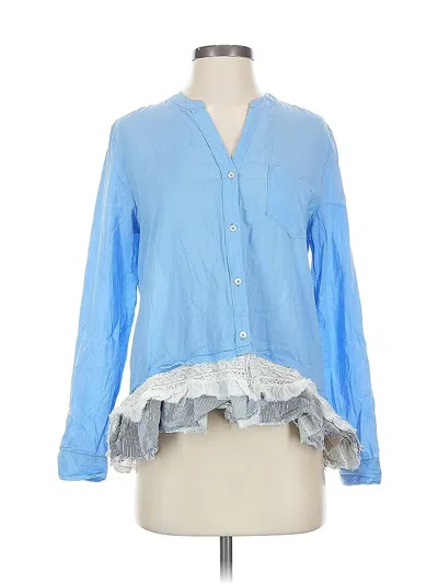 Pre-owned Holding Horses Long Sleeve Blouse In Blue