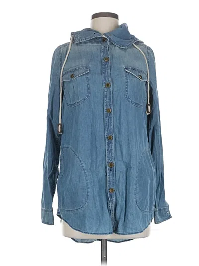 Pre-owned Holding Horses Long Sleeve Blouse In Blue