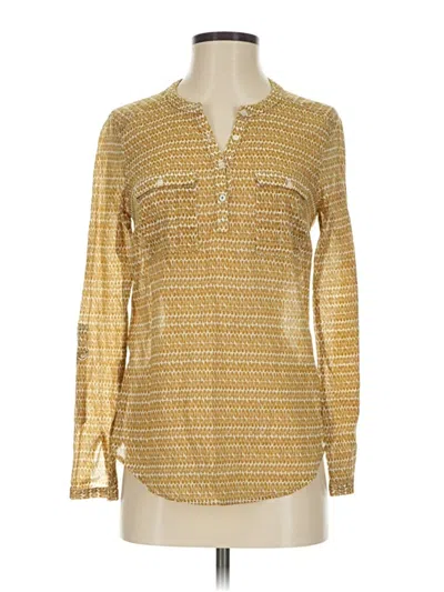 Pre-owned Holding Horses Long Sleeve Blouse In Gold