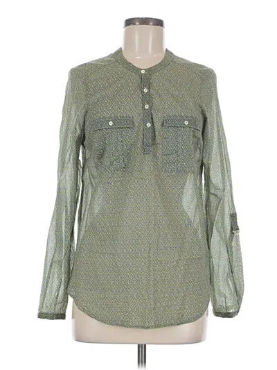 Pre-owned Holding Horses Long Sleeve Blouse In Green