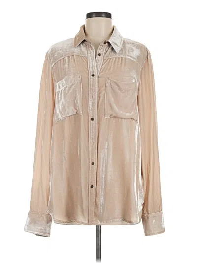 Pre-owned Holding Horses Long Sleeve Blouse In Tan