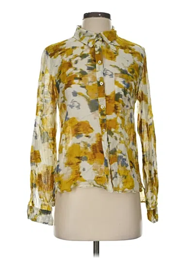Pre-owned Holding Horses Long Sleeve Blouse In Yellow