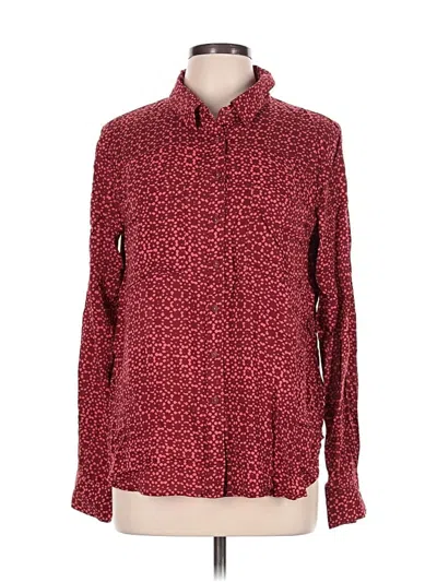 Pre-owned Holding Horses Long Sleeve Button Down Shirt In Burgundy